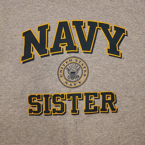 United States Navy Sister Women's Grey T-Shirt – Size Small, Navy Pride Apparel - Picture 2 of 3